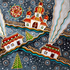 Різдвяний живопис на шклі. Наталія та Роман Юсипчуки